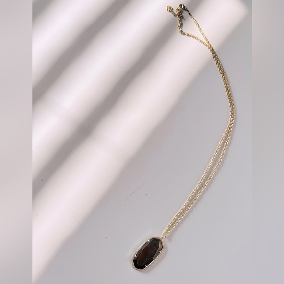 KENDRA SCOTT Gold & Brown Pyrite Long Necklace & Pendant - Picture 5 of 10